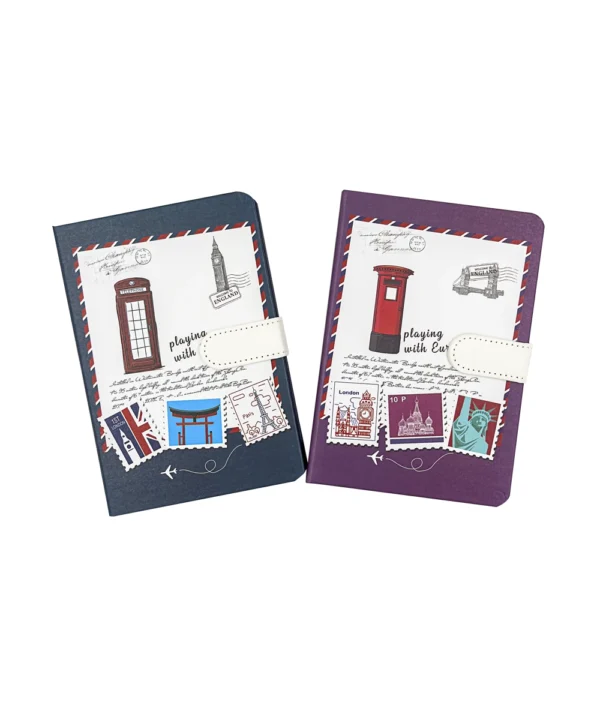 Agenda de notas con broche estampillas