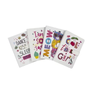Agenda de notas con broche blanca style X 12 unidades