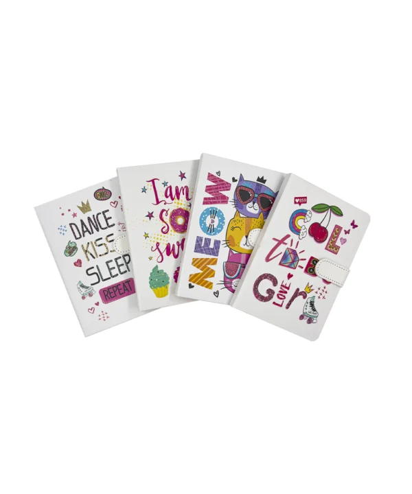 Agenda de notas con broche blanca style X 12 unidades