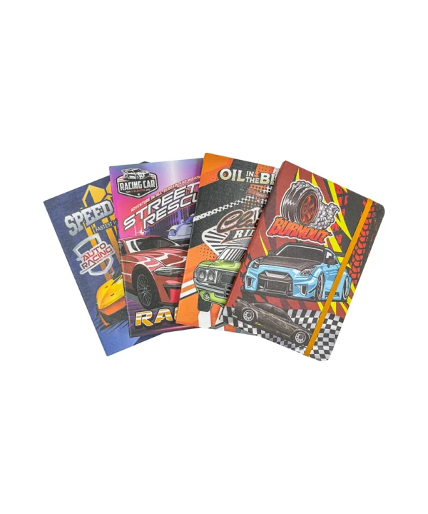 Agenda de notas con caucho Autos X 12 unidades