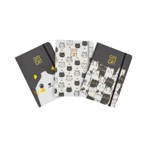 Agenda de notas con caucho gatos X 12 unidades