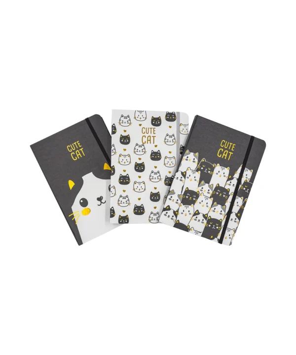 Agenda de notas con caucho gatos X 12 unidades