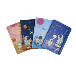 Agenda de notas con caucho astronautas X 12 unidades