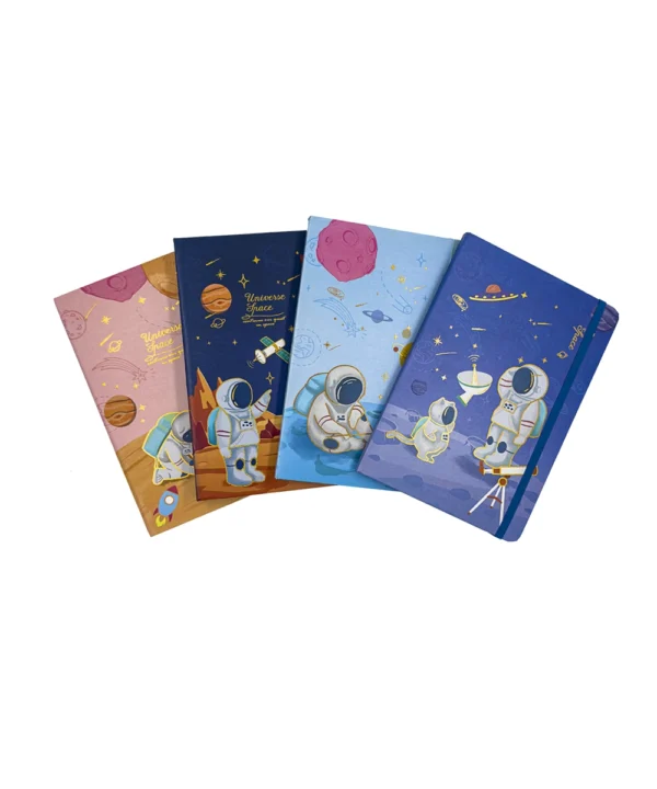 Agenda de notas con caucho astronautas X 12 unidades