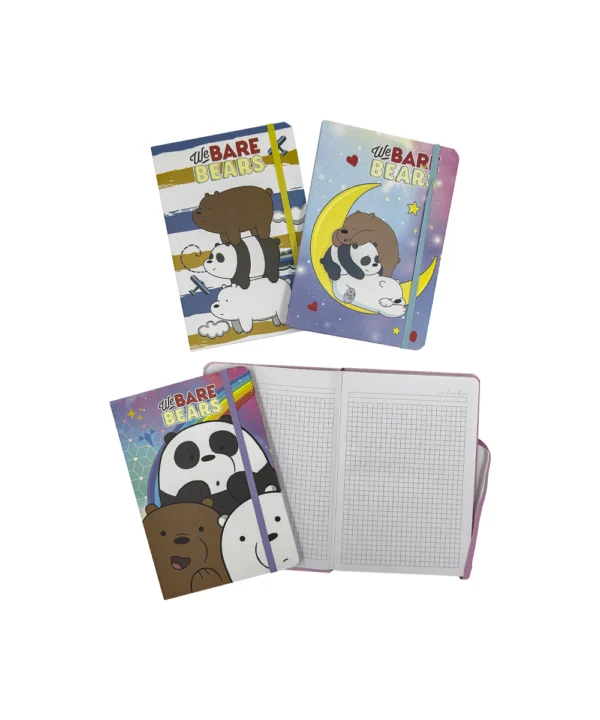 Agenda de notas con caucho The Bare Bears X 12 unidades