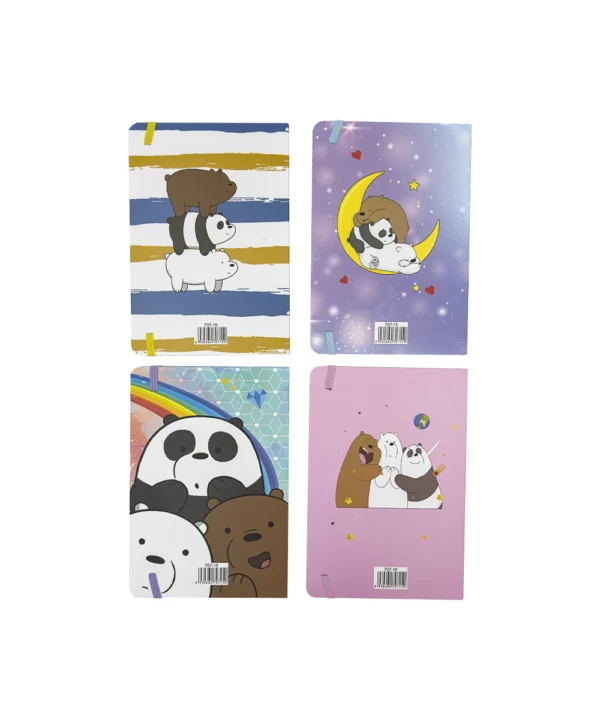 Agenda de notas con caucho The Bare Bears X 12 unidades