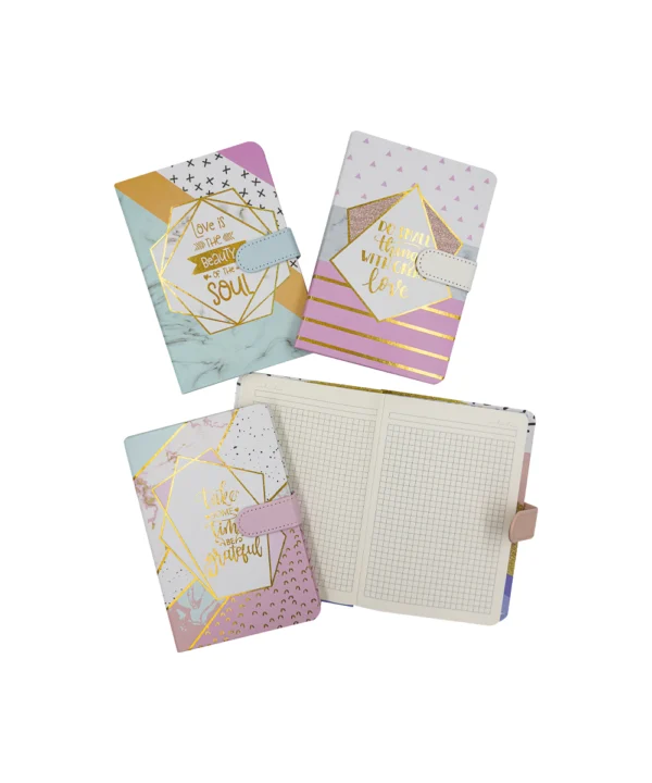 Agenda de notas con broche good vibes X 12 unidades