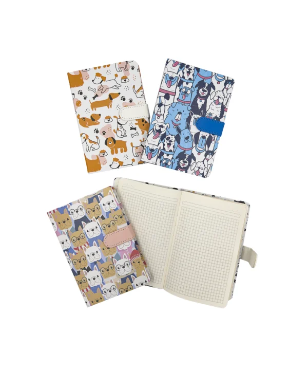 Agenda de notas con broche perros X 12 unidades