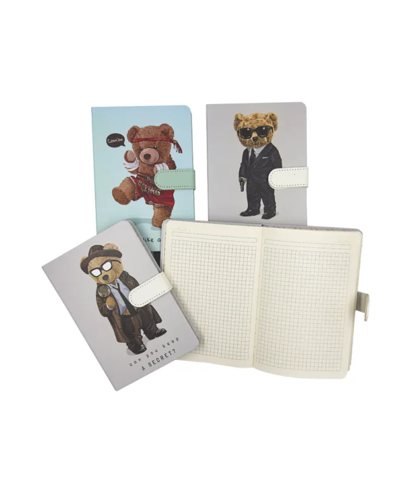 Agenda de notas con broche osos X 12 unidades