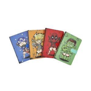Agenda de notas con broche héroes X 12 unidades