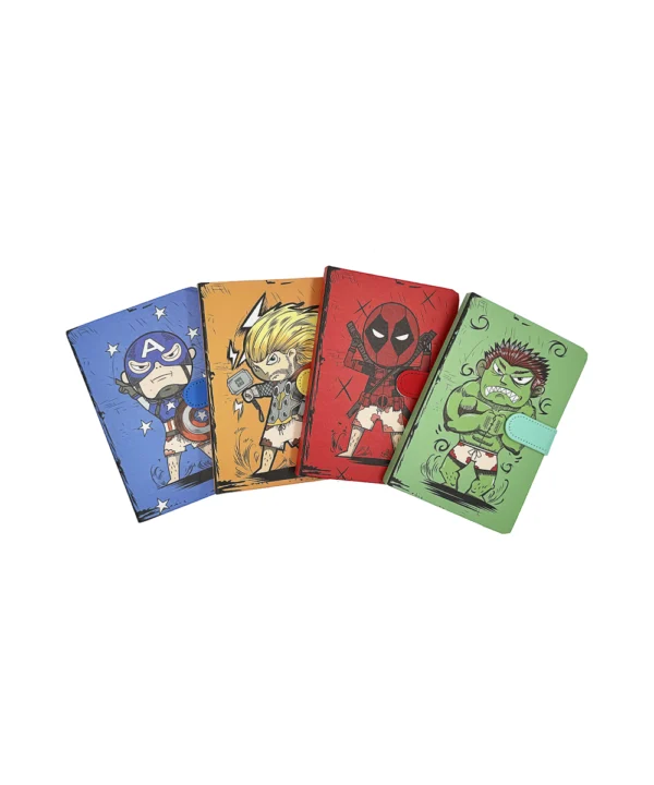 Agenda de notas con broche héroes X 12 unidades