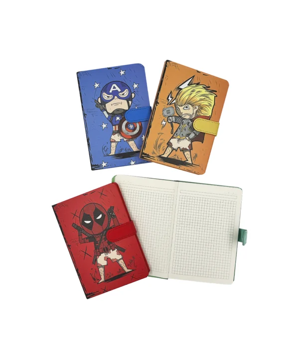 Agenda de notas con broche héroes X 12 unidades