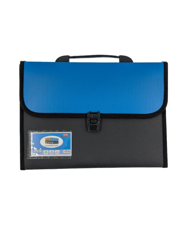 Folder negro tapa color Carta 12 bolsillos X Unidad