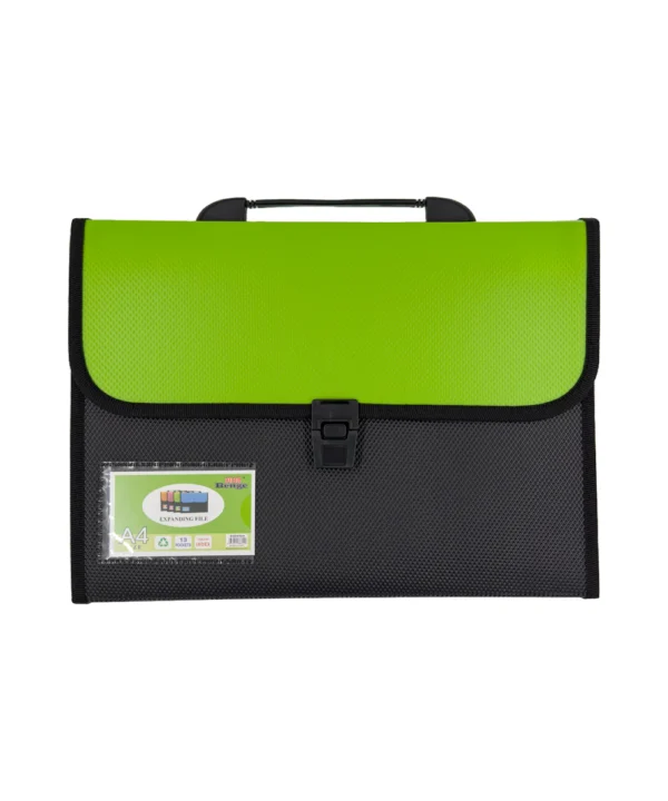 Folder negro tapa color Carta 12 bolsillos X Unidad