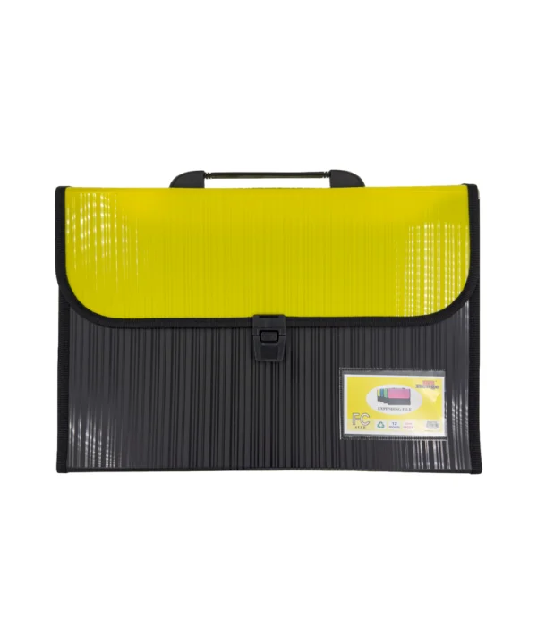 Folder negro tapa color Oficio 12 bolsillos X Unidad
