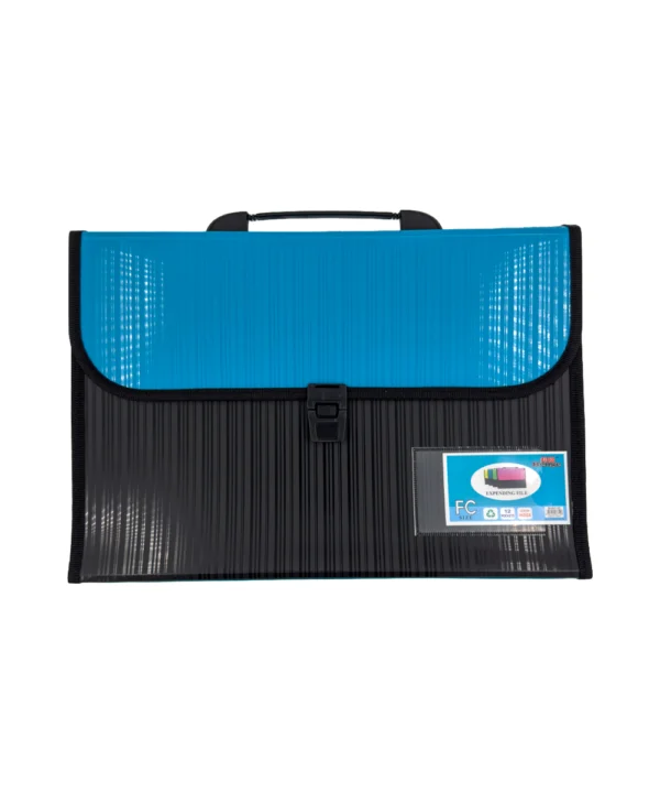 Folder negro tapa color Oficio 12 bolsillos X Unidad