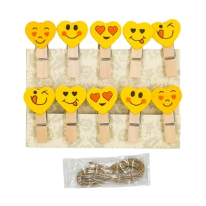 Clip madera emojis X 10 unidades
