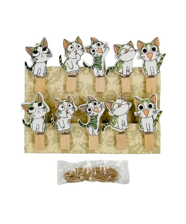 Clip madera gatos X 10 unidades