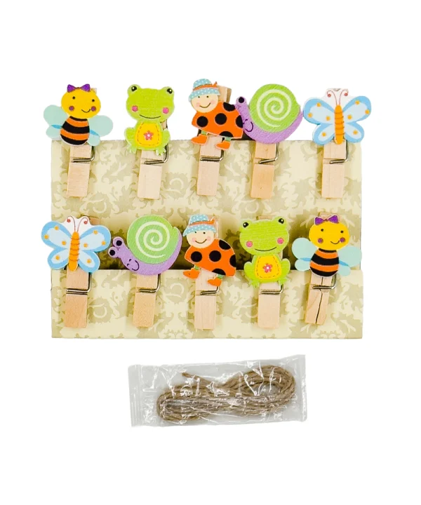 Clip madera animales X 10 unidades