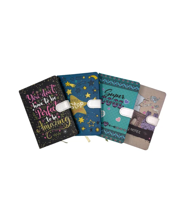 Agenda de notas con broche variadas X 12 unidades