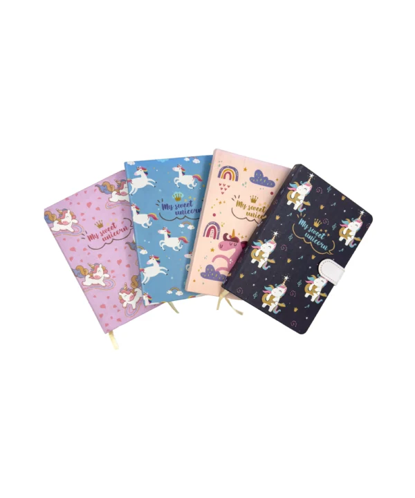 Agenda de notas con broche unicornio X 12 unidades