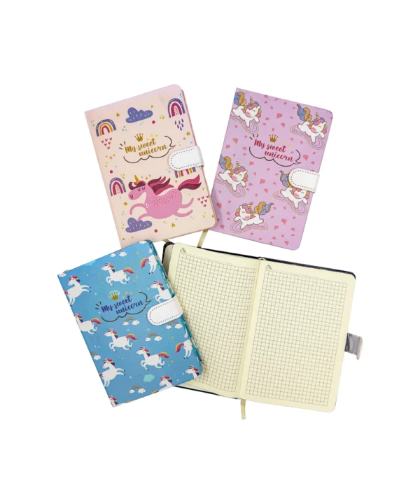 Agenda de notas con broche unicornio X 12 unidades