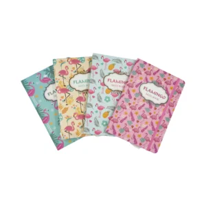 Cuaderno de notas con caucho flamingos X 12 unidades