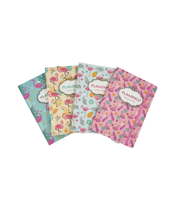 Cuaderno de notas con caucho flamingos