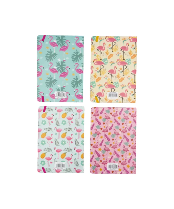 Cuaderno de notas con caucho flamingos