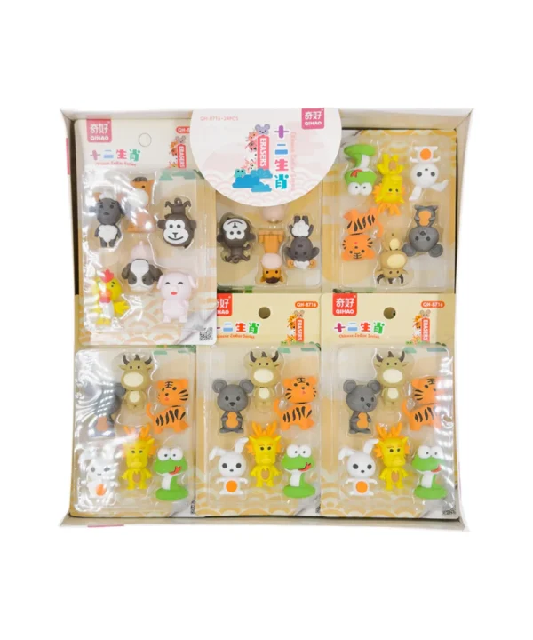 Caja X 24 borradores animales