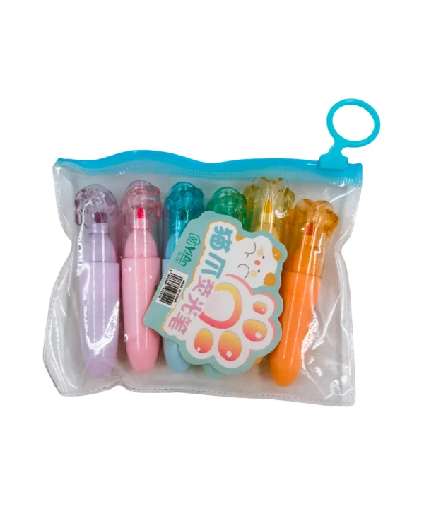 Set X 6 resaltadores huellita