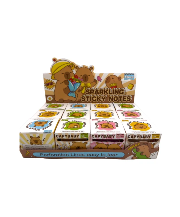 Caja de notas adhesivas Capibara X 12 unidades