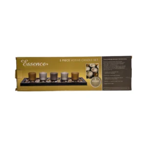 Velas led base madera + 4 vasos X Set