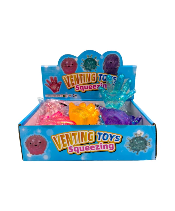 Muñeco goma antiestrés mano X 12 unidades