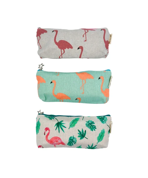 Cartuchera flamingos X 12 unidades