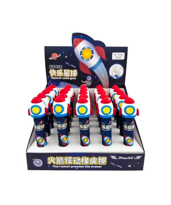 Borrador retractil cohete X 25 unidades