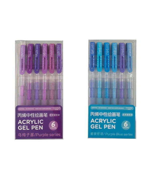 Set bolígrafos azul-morado X 6 unidades