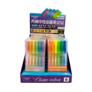 Bolígrafo 1 mina pastel X 6 unidades