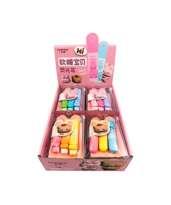 Resaltador Mini oso 3D X 16 unidades