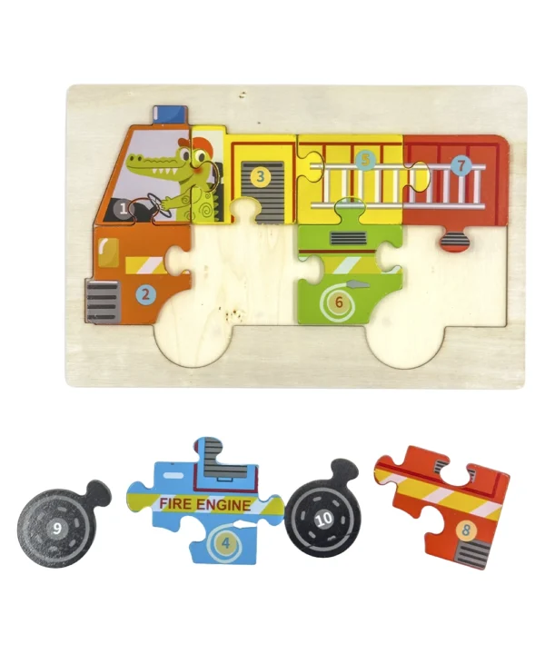 Didáctico rompecabezas 3D transporte