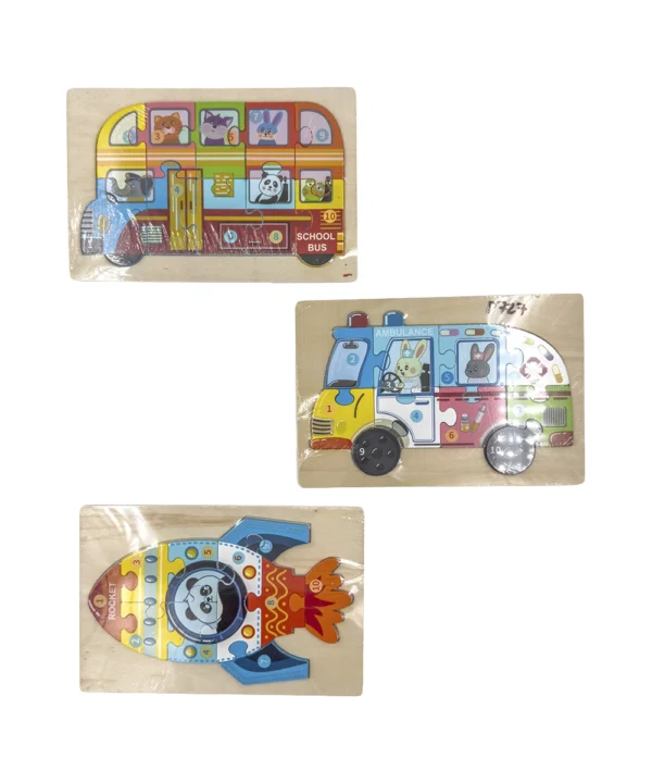 Didáctico rompecabezas 3D transporte