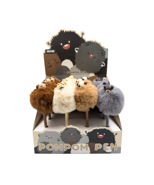 Bolígrafo 1 mina Happy dog con pompon