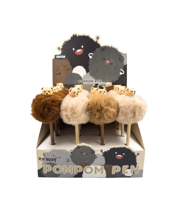 Bolígrafo 1 mina oso con pompon