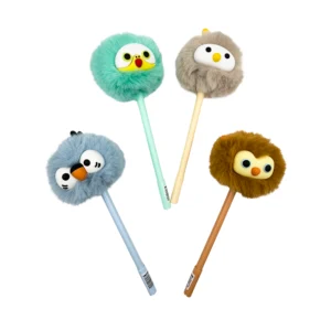 Bolígrafo 1 mina búho con pompon